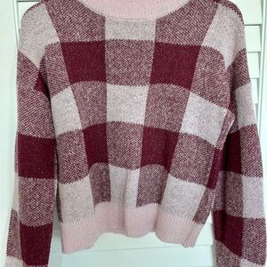 Vici Crew Neck Sweater Buffalo Plaid